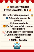 …………….‼️‼️PROMO‼️‼️.                               Tablier personnalisé brodé – Prénom au choix