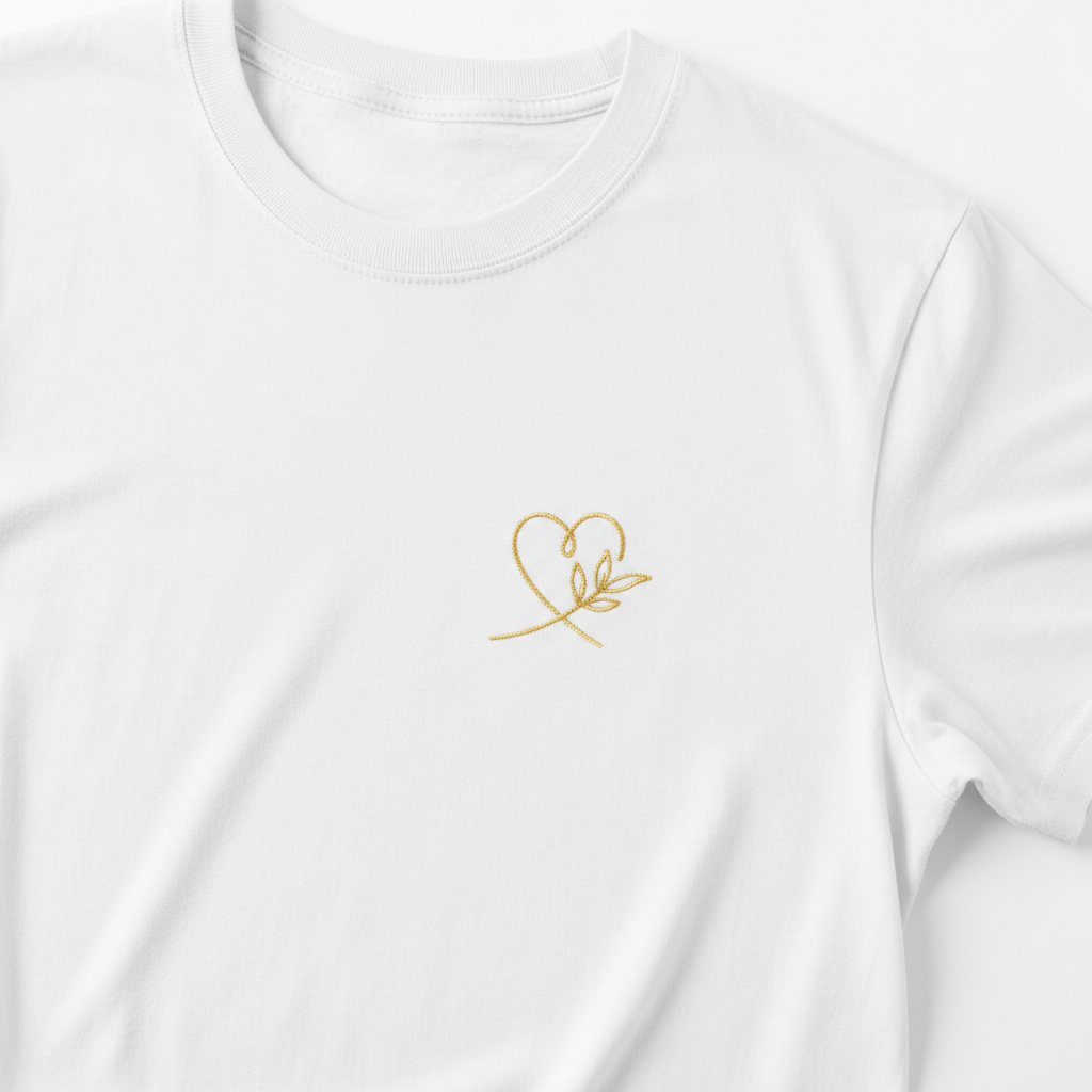 T-shirt brodé côté cœur