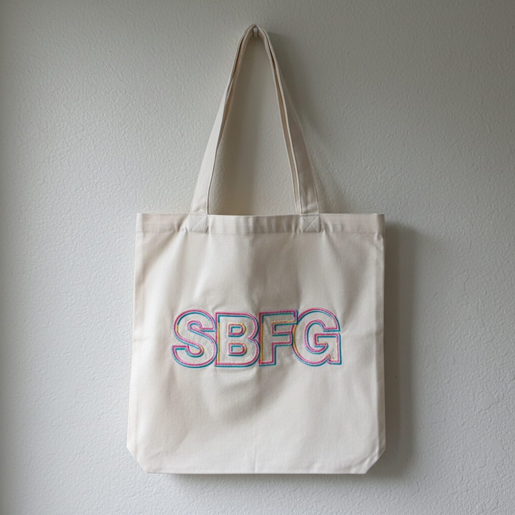 Tote bag toile crème avec broderie SBFG