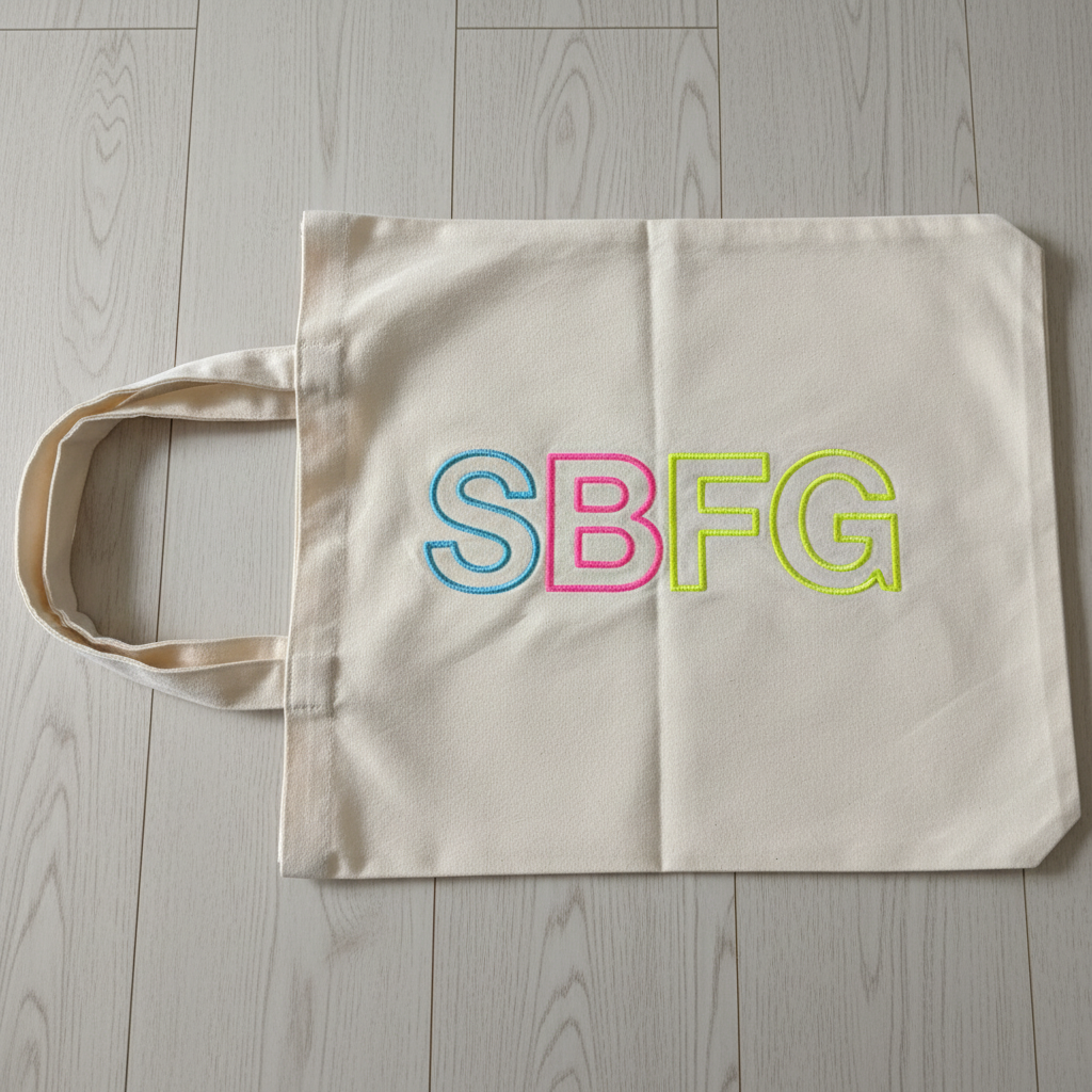 Tote bag toile crème brodé personnalisé